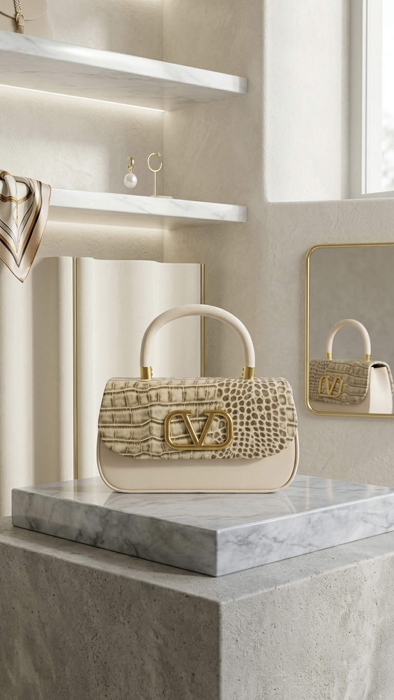 Ref 1007-✨ Bolso Elegante con Tapa Grabada y Herraje V – Luxury Edition