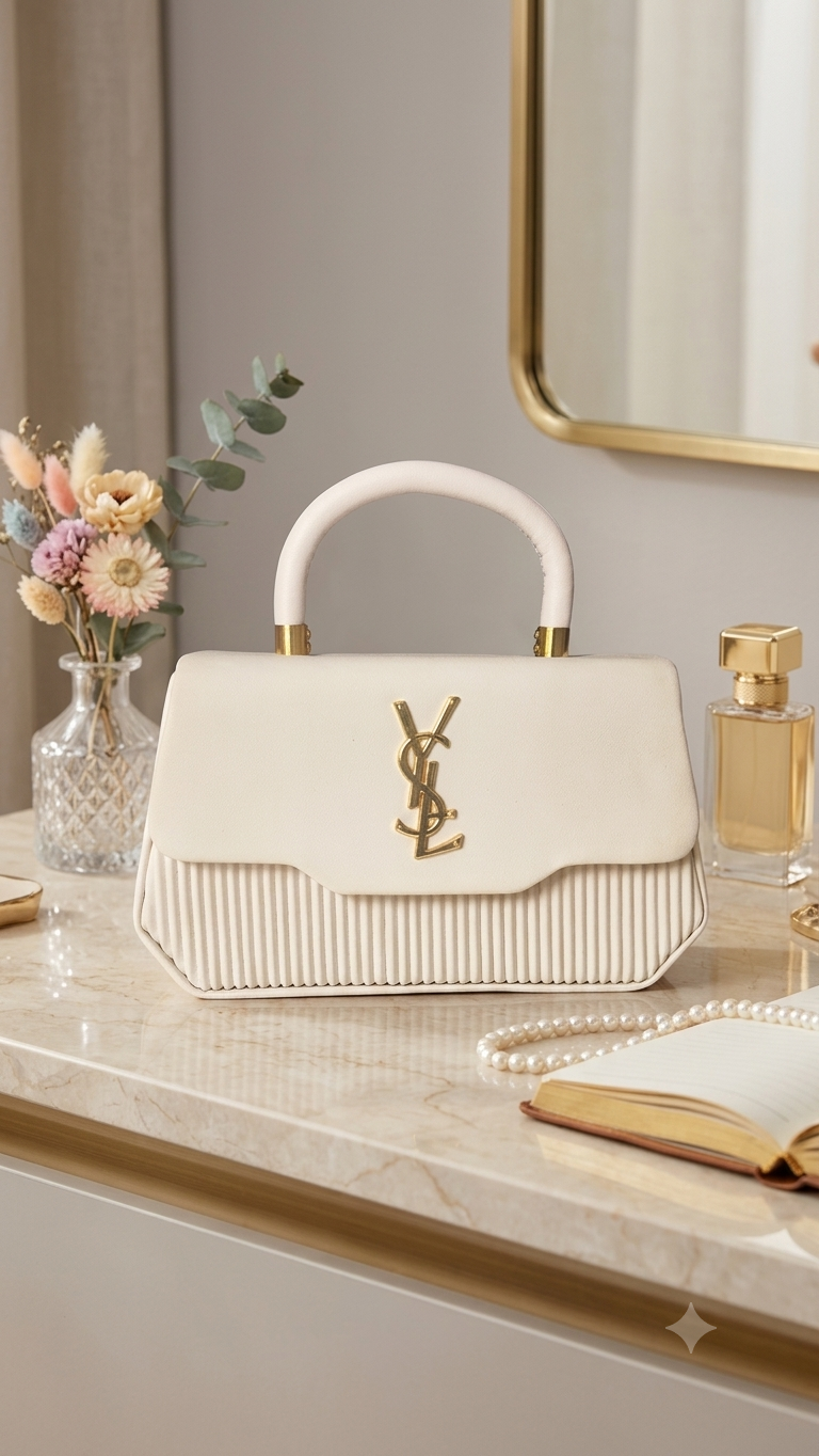 Ref 2604-✨  Bolso Elegante con Tapa Grabada y Herraje V – Luxury Edition