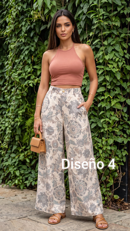Pantalón Estampado Lino 🌼