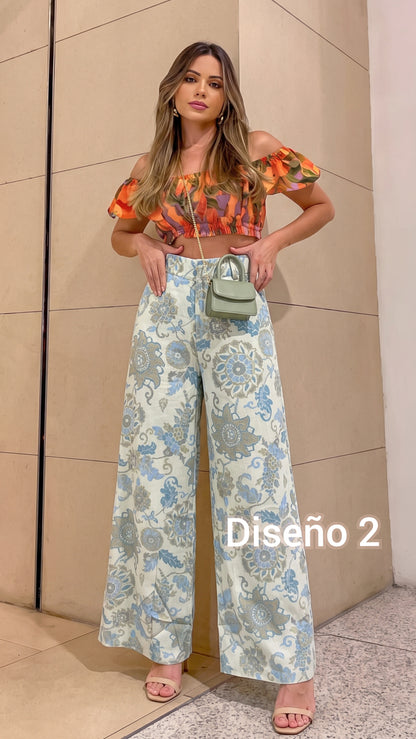 Pantalón Estampado Lino 🌼