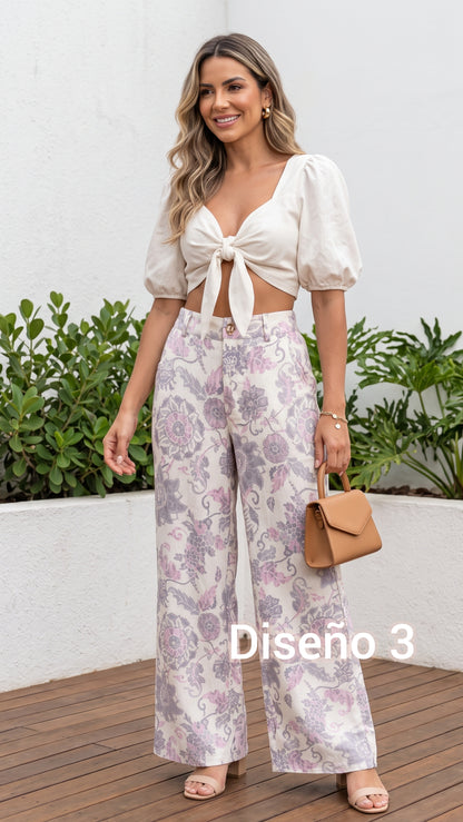 Pantalón Estampado Lino 🌼